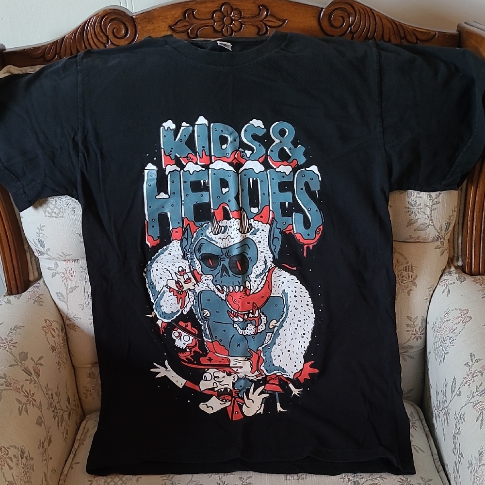 Kids & Heroes Band Black Graphic T-Shirt Size Small